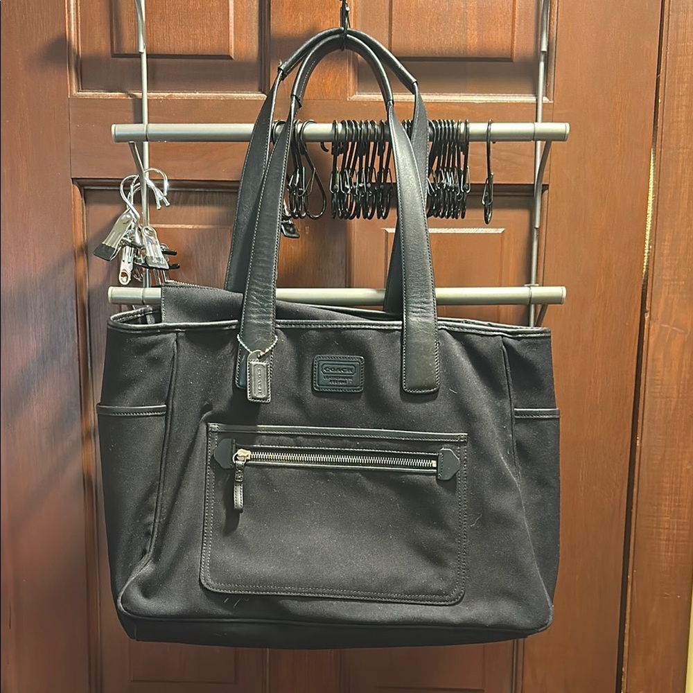 Vintage Coach Black Nylon Tote Bag NWOT